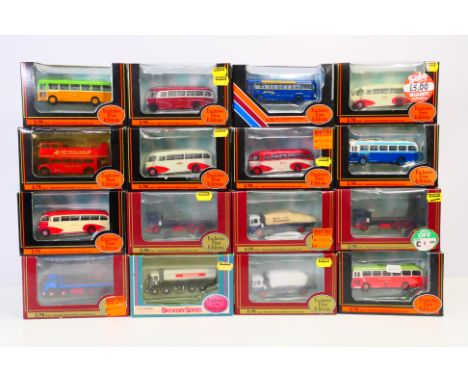 EFE - A boxed group of 16 EFE 1:76 scale diecast model buses and trucks. Lot includes EFE #24302 AEC Reliance BET Style Singl
