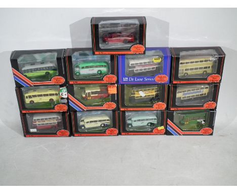 EFE - A boxed group of 13 EFE diecast 1:76 scale model buses/coaches. Lot includes EFE #12112 Harrington Cavalier Wallace Arn