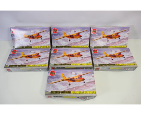 Airfix - Seven boxed Airfix #03067 1:72 scale Britten Norman Islander / Defender plastic model aircraft kits. Kits are presum