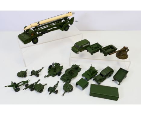 Dinky - Corgi - Britains - A group of unboxed military vehicles including Missile Erector # 666, Bedford CA Van # 414, Light 