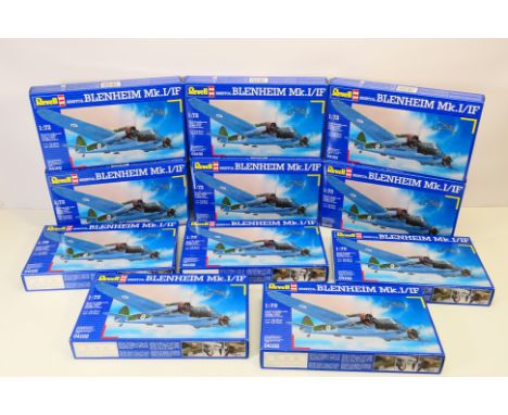 Revell - 11 boxed Revell #04102 1:72 scale Bristol Blenheim Mk.I/IF plastic model kits. Kits are presumed to be in Mint condi