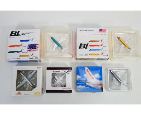 Gemini - JC Wings - Jet-X - 5 x 1:400 scale model aircraft, comprising JC Wings Braniff International BAC 111-200 One-Eleven 