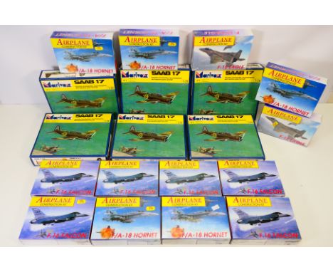 Marivox - Plastic model kits of military aircraft. Six Marivox model kits #3 Saab 17. unsealed, containing parts on sprues, i
