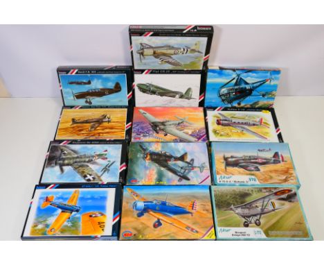 Azur - Special Hobby - 13 boxed 1:72 scale plastic model aircraft kits. Lot includes Special Hobby SH72073 Hawker Sea Fury FB
