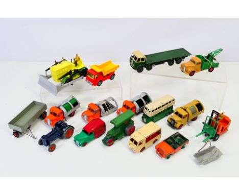 Dinky - Corgi - Maylow - A group of unboxed vehicles including Bedford Refuse Lorry # 252, Blaw-Knox Bulldozer # 561, Foden L