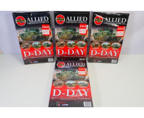 Airfix - Four boxed Airfix 1:72 scale #09700 'Allied Ground Forces - D-Day 60th Anniversary Collection' sets. Each set compri