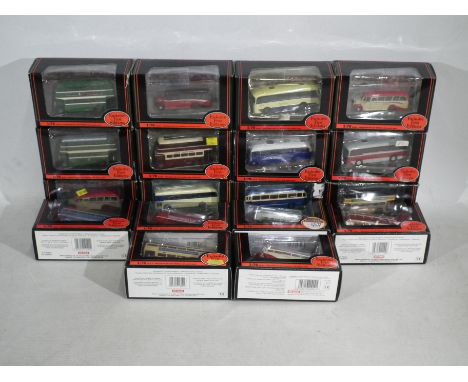 EFE - A boxed group of 18 EFE diecast 1:76 scale mode buses/coaches. Lot includes EFE #15801 Leyland PD1 Lowbridge Wigan Corp