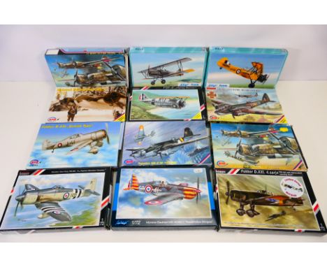 MPM - Azur - Special Hobby - 12 boxed 1:72 scale plastic model aircraft kits. Lot includes MPM #72046 Tupolev SB-2; Azur FR.R