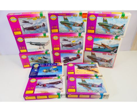 SMER - 13 boxed 1:72 scale plastic model aircraft kits from SMER. Lot includes SMER Spitfire MK.VB; Polikarpov !-153 Cajka; F