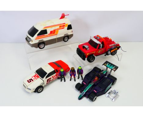 Kenner - Mask - A group of unboxed cars and figures including Razorback, Wildcat, Slingshot and others. They show signs of ag
