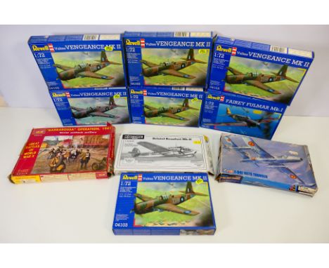 Revell, Encore - Ten plastic model kits in 1:72 & 1:35 scale to include: Revell #4103 Vengeance MKII (Four are sealed and the