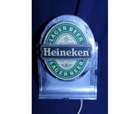 A vintage metal Heineken bar top light (un-tested) 