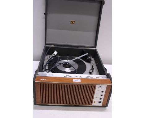 A vintage HMV record player, shipping unavailable 