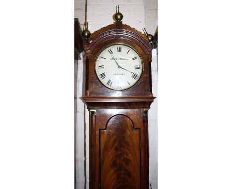 An early Victorian mahogany longcase clock, second quarter of the 19th century, the four pillar eight-day timepiece movement 