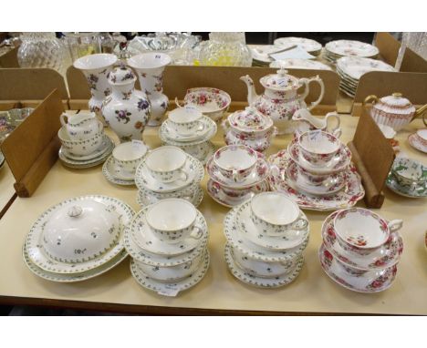 A Goode & Co part tea service, floral decorated, another part tea service, decorated with boy watering flowers and other item