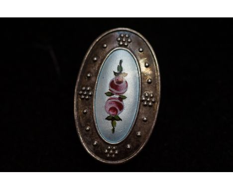 Silver and Enamel Pin Brooch by Charles Horner - 3cm
