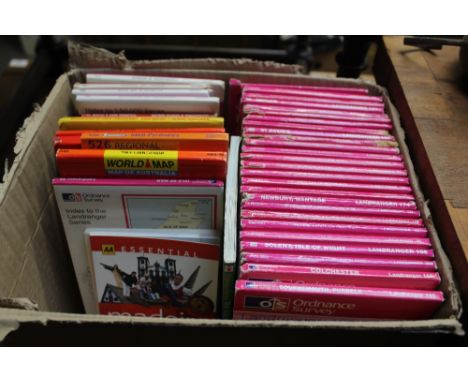 A box of Ordnance Survey maps