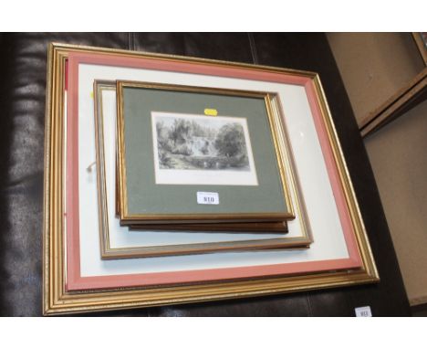 Chinwe pencil signed Limited Edition print, a map of Surrey F R Carter, study of The Old Curiosity Shop and other pictures an