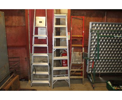A Lyte metal folding seven step ladder 