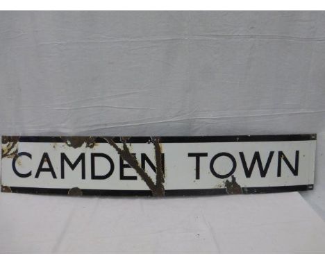 A Camden Town  tube enamel sign, 49 1/2 x 9".