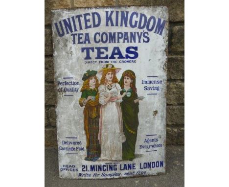 A United Kingdom Tea Company's Teas 'three tea ladies' pictorial enamel sign, 24 x 36".