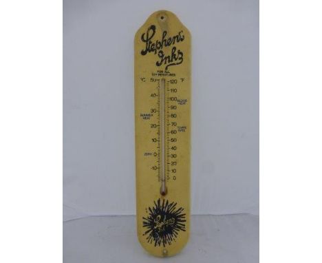 A Stephens Ink plastic thermometer, 4 x 18".