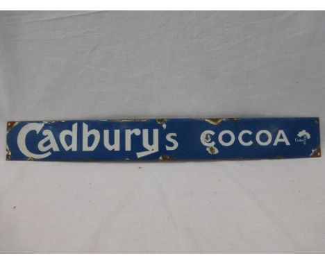 A Cadbury's Cocoa narrow enamel sign, 24 x 3".