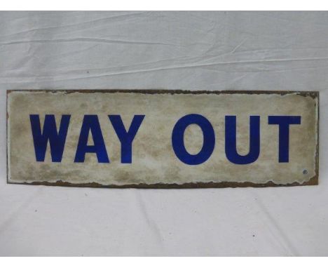 A Way Out GWR rectangular enamel sign, 30 x 9".