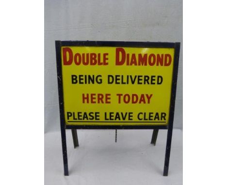 A Guinness Double Diamond enamel sandwich board, 24" wide. 