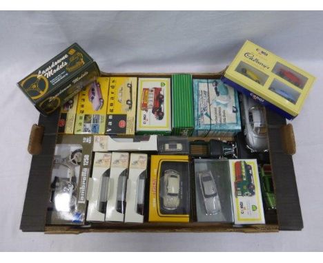 A box of mostly boxed die-cast models including Corgi, Eddie Stobart etc. 