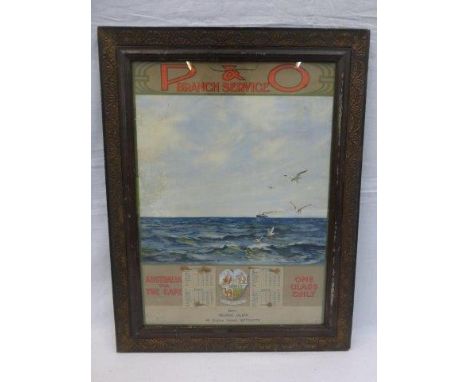 A P&O Branch Service pictorial showcard/calendar for 1921 - 'Australia via The Cape', agent George Clark, 46 Engine Street, B