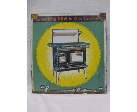 A pictorial cooker enamel sign, 15 x 16".