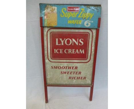 A Lyons Ice Cream enamel sign, 19 x 37".