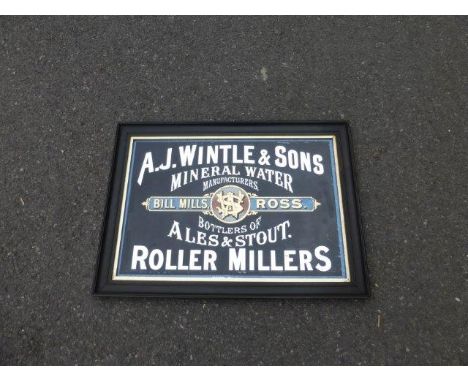 An A.J. Wintle & Sons Mineral Water Manufacturers and Bottlers of Ales and Stout, Roller Millers, Bill Mills, Ross glass adve