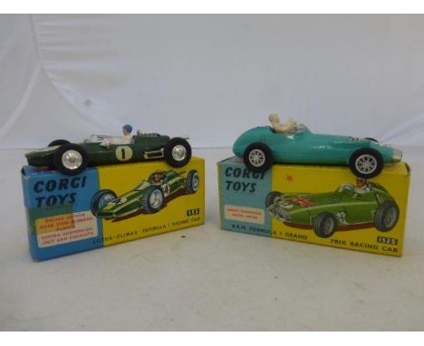 Corgi Toys - B.R.M. Formula 1 Grand Prix Racing Car, no. 1525 and Corgi Toys - Lotus - Climax Formula 1 Racing Car no. 155, b