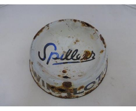 A Spillers Winalot enamel dog bowl, 10" diameter.