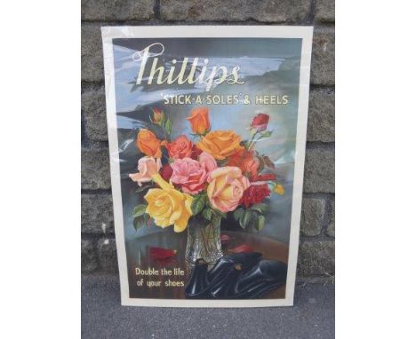 A Phillips 'Stick-a-soles' & heels pictorial poster, 21 x 31 1/2".