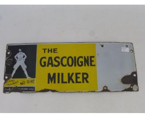 A small Gascoigne Milker rectangular enamel sign, 14 x 51/2".