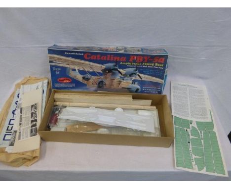 A boxed Balsa model Catalina PBY-Sa Amphibious Flying boat, unmade and appears complete.