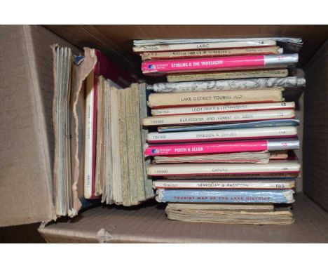 Box of various assorted Ordnance Survey maps