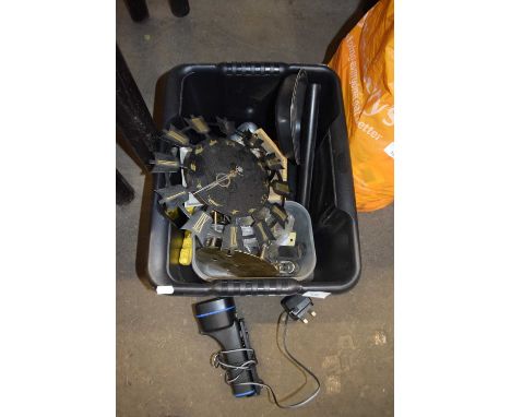 A box of various assorted clock and barometer parts