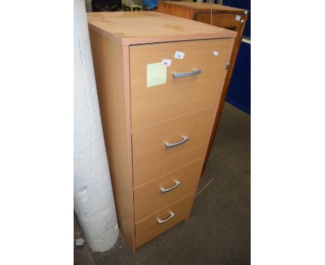 Light wood finish four drawer filing cabinet