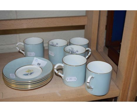 Quantity of Royal Worcester Woodland pattern coffee cans and saucers