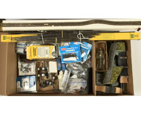 Dapol, Peco, Bachmann &amp; Similar mixed group of N Gauge items to include qty of Track, point motors, Buildings and other i