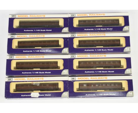 Dapol N Gauge group of BR maroon Gresley Coaches to include NC-033 BR maroon Gresley "Buffet" Coach and others (see photo). C