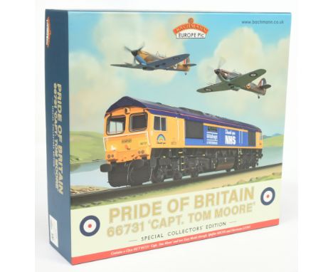 Bachmann 32-980 - Pride Of Britain 66731 'CAPT. TOM MOORE' Special Collectors' Edition: Included are Aircraft Spitfire MK356 