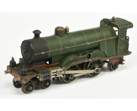 Marklin O Gauge 4-4-0 GNR Green 1427 Clockwork Loco Only. Paintwork has matted off with age &amp; requires cleaning, paint lo