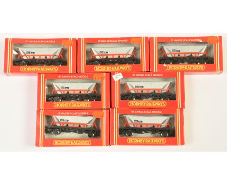 Lot of 7x Hornby R249 MGR Hopper Wagons in Speedlink livery: Conditions Excellent, Boxes are Good to Excellent, Some with sti
