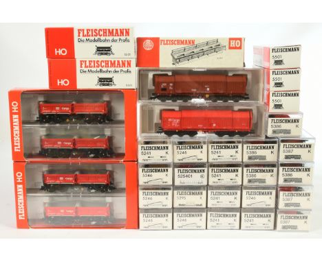 Fleischmann HO Gauge mixed group of Rolling Stock &amp; Similar items to include Ref 5283 DB High Capacity Coal Wagon, Ref 52