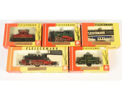Fleischmann HO Gauge mixed group of Steam and Diesel Locomotives to include Ref 4064 2-6-2 DB Black Steam Locomotive No. 064 